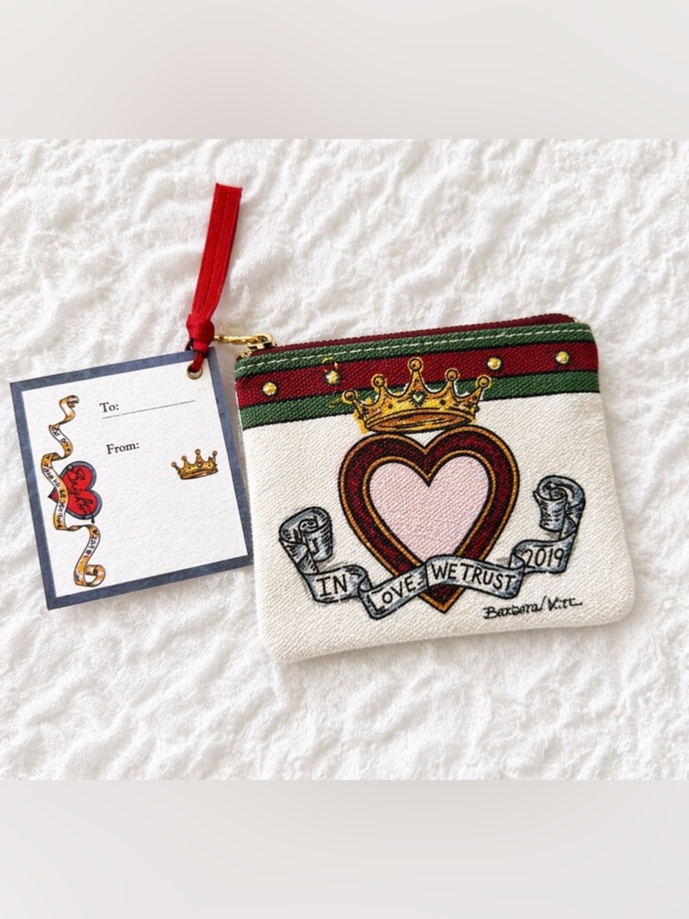NWT Brighton “In Love We Trust” Heart Crown Mini Coin Pouch